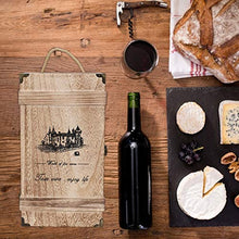 Portabottiglie per Vino, Scatola per Vino Rosso, Portatile 2 Bottiglie retrò Vintage per Ufficio casa