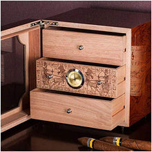 XZJJZ Tre Strati di Grande capacità Cigar Humidor - Cigar Humidor Cigar Cabinet Portatile Legno di Cedro Idratante Cigar Box