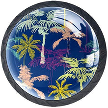Palme tropicali Pomelli per Porta Set di 4 Pomelli per Mobili Manopole per Cassetti Cucina Armadio Vetro