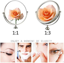 ADSE Specchio per Il Trucco ingranditore bifacciale, Specchio cosmetico ingranditore 1X / 3X da 7,5 Pollici Specchio cosmetico Girevole a 360 Gradi con ingrandimento