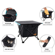 REAYOU Tavolo da Campeggio Leggero Pieghevole in Alluminio,Portatile con Borsa da Trasporto, Tavolino per all'aperto per Picnic, Spiaggia, Escursionismo, Viaggi, Pesca (S)