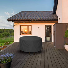 HSBAIS Tondo Copertura per Mobili da Giardino, 2 210D} Copertura Tavolo Giardino Esterno Impermeabile Antivento per Giardino Mobili Tabella per Tavolo e Sedie da Esterni,Black_120x75CM