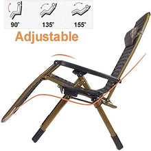 Sedie Pieghevoli Reclinabili Sedie Heavy Duty Zero Gravity | Lettini Prendisole da Giardino Esterno Patio, con Portabicchieri Cuscino, Sedia a Dondolo Relax da Ufficio