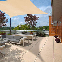 QINYA Cool Area Tenda A Vela Rettangolare Multi-Formato Metri Protezione Raggi UV, Vela Resistente E Resistenza all'Acqua per Giardino Balcone Terrazza (2 * 3m,Beige)
