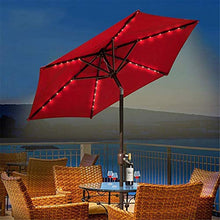 Tavolo da picnic all'aperto Ombrellone ad energia solare con 30 luci a LED, ombrelloni da esterno in alluminio per ponte, regolazione di inclinazione della piscina e braccialetti Li (sedia) Bbq Party