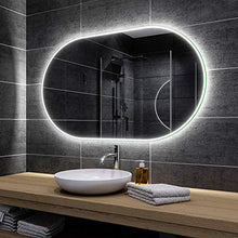 Alasta Specchio Hamburg Illuminazione da Bagno Specchio Controluce LED | 70x50cm | Specchio da Parete Molte Dimensioni | Bianco Caldo | A++
