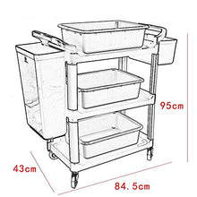 YIN YIN Carrello per ripiani Carrello portaoggetti, grande carrozza ristorante in plastica, grande e generoso ristorante multistrato grande carrello vino salone del salone di bellezza, 2 colori, 107X5