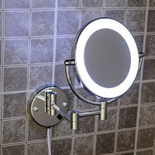 Specchio per il trucco Specchi da bagno Specchi ingrandimento Decorazione della parete Decorazione della parete Ottone rotondo LED Lighting Specchio illuminante Specchi per le donne Trucco Assistente