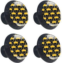 Golden Crown Royal Pattern Nero Pomelli per Porta Set di 4 Pomelli per Mobili Manopole per Cassetti Cucina Armadio Vetro
