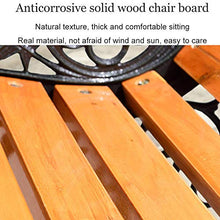 UWY Panca da Giardino Combinazione di Tavolo e Sedia in Legno massello, panchina per Balcone da Esterno in Legno massello, Sedile da Salotto Resistente alle intemperie con Struttura in ghisa, Ta