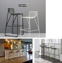 Yxsd Industriali Vintage Bar Stool impilabili Sgabelli for La Prima Colazione Pianale da cucina e la casa con schienale del sedile Spugna Black Iron moderno for Sedie da pranzo Pub è piedini del metal