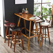 IG Sedia da Bar Imbottita con Sgabello in Legno con Corda Di Canapa Poggiapiedi Rotativa 360 Gradi per Colazione Cucina da Cucina Pub,Nero,65 Cm.