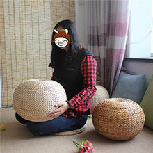 LTINN Cuscini Rotondi in Tatami Intrecciati in Paglia Intrecciata a Mano, sgabelli da Soggiorno rialzati, Rattan Naturale Intrecciato, nessun Odore, Resistente e Resistente