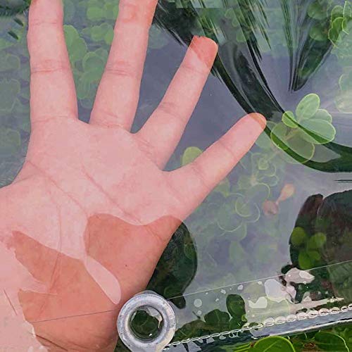 Telone Telo Copertura Trasparente Panno Pioggia Serra Capannone all'aperto,0.35mm PVC Film Impermeabile Teloni Occhiellato,Tenda per Mobili da Giardino,Balcone,Finestra,Piante (1.2x2.5m/3.9x8.2ft)