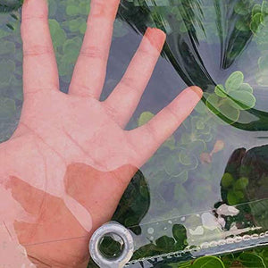 Telone Telo Copertura Trasparente Panno Pioggia Serra Capannone all'aperto,0.35mm PVC Film Impermeabile Teloni Occhiellato,Tenda per Mobili da Giardino,Balcone,Finestra,Piante (1.2x2.5m/3.9x8.2ft)