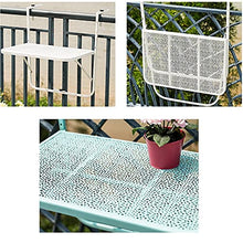 AMDHZ Tavolo Ringhiera Pieghevole, Balcone Tavolo Pieghevole All'aperto Impermeabile Anti Ruggine Portafiori Pieghevole per Balcone, Terrazza, Ringhiera (Color : White)