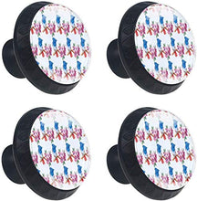 Acquerello rosso del ramo di fiore degli uccelli blu Pomelli per Porta Set di 4 Pomelli per Mobili Manopole per Cassetti Cucina Armadio Vetro
