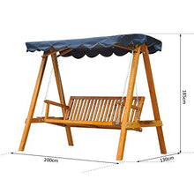homcom Oursunny - Dondolo con baldacchino 3 posti altalena da giardino panchina swing in legno