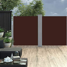 Festnight Tenda da Sole Laterale Retrattile, Tende da Sole Paravento Laterale, Tenda da Esterni 170x600 cm Marrone
