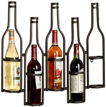 Cremagliera Del Vino a Parete Creativa Di Moda, Organizzatore Di Stoccaggio Di Bottiglie Di Vino in Metallo Rustico, Contiene 5 Bottiglie J111, HJJ, Nero