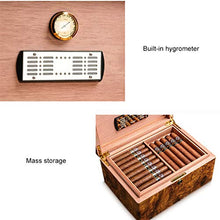 XYF Custodia per humidor per sigari Vernice per Pianoforte Scatola per humidor Portatile da Viaggio per sigari in Legno di Cedro con igrometro e umidificatore, Vassoio Rimovibile in Cedro