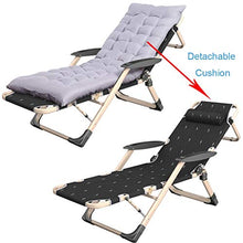 SHUAIIJUAN Sedia per il tempo libero domestico Sdraio da spiaggia Beach Bed Reclining Giardino pieghevole regolabile in 5 posizioni Patio Lounge Recliners con il grigio Cuscino, 441lbs di supporto