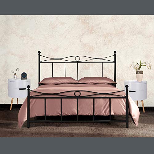 SomnusSana Letto Matrimoniale modello NIZZA in Ferro Battuto Prodotto Artigianale Italiano Disponibile in vari colori 160x190 Made in Italy (Antracite (Nero))