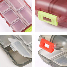 BANGSUN - Portapillole portatile con 10 scomparti per medicina grande, grigio, marrone, 2 pezzi