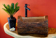 Kinaree Lavabo in legno di acacia – Lavabo in legno massiccio – 50 cm spazio per bagno o WC per gli ospiti