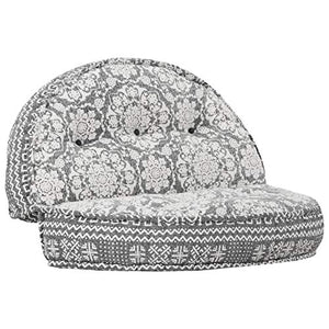 Tidyard Pouf Divano in Tessuto Grigio Chiaro/Indaco 100x20 cm,Divano Cameretta,Divano Camera da Letto,Chiase Longhe Tessuto,Divanetto Camera da Letto Tessuto 100x20 cm