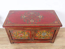 Yajutang - Cassettiera tibetana con motivo floreale dipinto a mano
