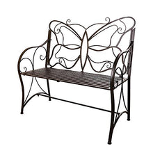 panchina da giardino per terrazza in metallo per esterni, panca per schienale a farfalla per il tempo libero per interni, sedia per portico in ghisa robusta e durevole, panca per mobili decorativi