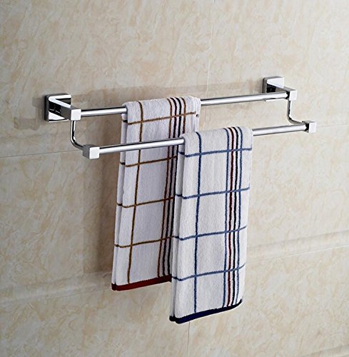 MBYW Portasciugamani Moderno Minimalista Portasciugamani Elegante per Il Bagno di Moda Portasciugamani a Doppia Asta in Acciaio Inox Cromato per Vasca da Bagno  Adatto per Bagno,Cucina, Ufficio