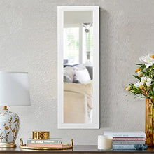RELAX4LIFE Armadietto Portagioie con Specchio a Figura Intera ({con Striscia Luminosa Interna} 30x8,5x106cm, Bianco)