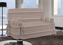 HomeLife - Copridivano Tre Posti con Laccetti in cotone, Fantasia Linee Colorate Made in Italy | Fodera per Divano - Telo per Copertura e Protezione da Polvere, Macchie ed Usura – [3 Posti, Beige]