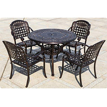 CGBF-Tavolo Rotondo A 4 Posti da 100 cm,Patio Balcone Mobili da Giardino Set Bistrot,Alluminio Fuso in Sabbia Artigianale, Resistente alle Intemperie