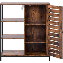 GoodFaith Credenza con 3 ripiani aperti, design industriale, telaio in acciaio, stile vintage marrone + nero, 70 x 30 x 80 cm