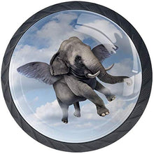 Elefante volante Pomelli per Porta Set di 4 Pomelli per Mobili Manopole per Cassetti Cucina Armadio Vetro