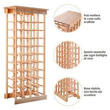 Goplus Scaffale Porta Vino per 44 Bottiglie, Portabottiglie in Legno 113x46,4x27,6 cm