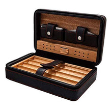 ZLMMY Nero Portatile Cigar Box umidificatore - Cigar Box da Viaggio in Pelle Humidor con Il Sigaro Cutter e umidificatore