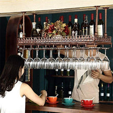 Alqn American Metal Soffitto Portabottiglie Portaoggetti Calice da vino Calici Bicchiere Portabottiglie Bronzo Appeso Decorazione Bicchiere da vino Espositore per Bar Bar Sala da pranzo Mobili,100 ×
