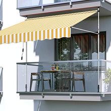 Hengda 350 * 120cm Tenda da Sole Retrattile Avvolgibile Manuale con Pali di Supporto Impermeabile