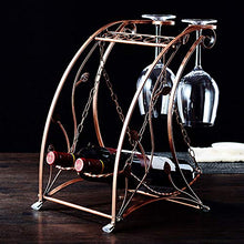 Portabottiglie in ferro per bottiglia singola, portabottiglie decorativo da terra, portabicchieri calice, decorazione di mobili/A / 24.8×28×39cm