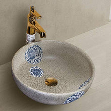 Jgophu Europa Vintage Style Art Lavello da bagno Ceramica Lavello montato su piano Lavello da bagno Lavello montato su Lavello