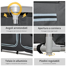 Outsunny Cucina da Campeggio Doppio Armadietto, 3 Mensole e Sacca di Trasporto, Telaio Alluminio 96Lx49.5Px104cm Grigio