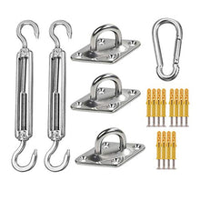 Kit di Fissaggio per Vele Ombreggianti, Kit di Ferramenta in Acciaio Inossidabile per Tende da Giardino per Impieghi Gravosi, Triangolo (Triangle Accessories,Silver)