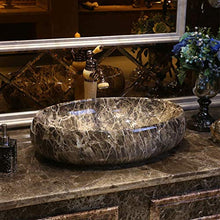 WEHOLY Lavabo in Resina Lavabo da Incasso Ovale in Pietra Naturale Lavabo antispruzzo per Hotel in Marmo Creativo retrò