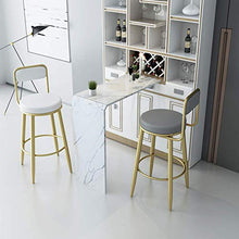 YS Sedia Sgabello da Bar in Metallo, Sedia in Pelle con Schienale Sedia da Bar Femminile Moderna Americana Adatta per Bar in Camera da Letto in Famiglia,C