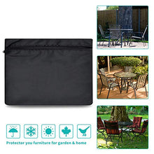 Alfheim Coperture per Set Arredo Giardino con Condotto dell'Aria, Impermeabile Telo Protettivo per Tavolo e Sedie da Esterni, Anti-UV A Prova di Vento Tessuto Oxford 600D, Il Giro(Ø128 x 71cm) - Nero