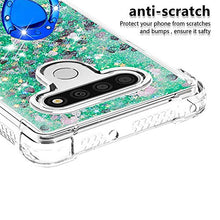 Custodia LG Stylo 6 Squillo della Base del Telefono TPU Brillantini Diamond Liquido Telefono Bumper Case（Amore Verde）